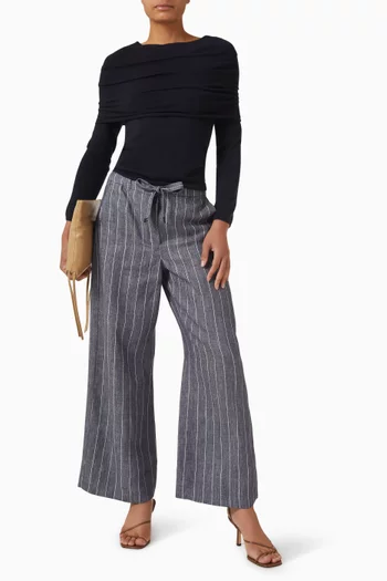 Cresta Stripe Pants in Linen
