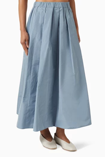 تنورة بقصة طويلة وواسعة مزيج قطن