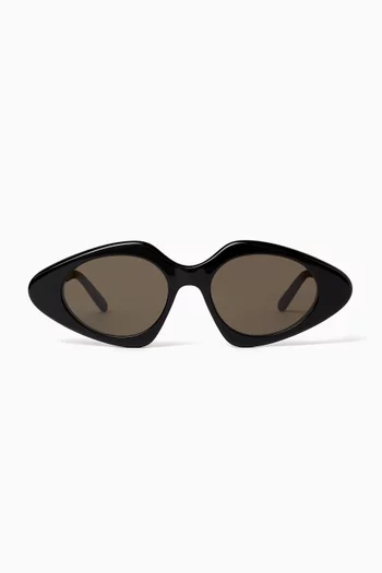 نظارة شمسية بإطار هندسي رفيع أسيتات