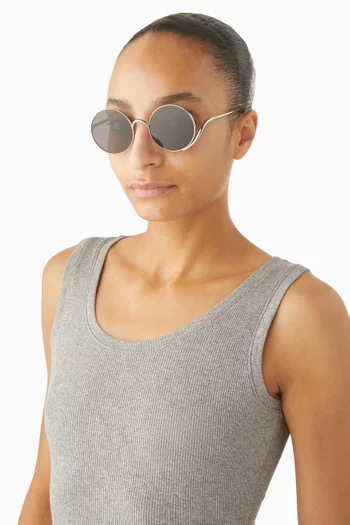 Island Round Sunglasses in Metal