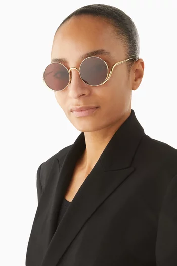Island Round Sunglasses in Metal