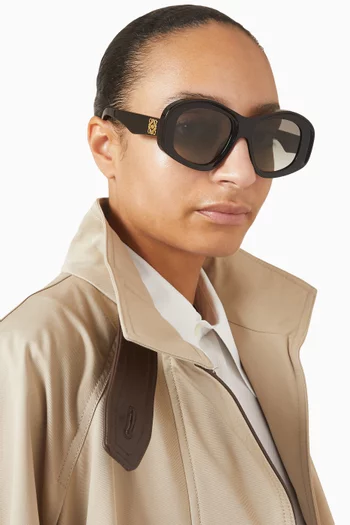 Beveled Pentagon Sunglasses in Acetate