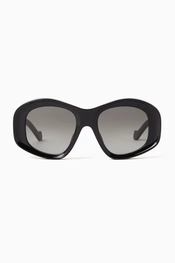 Beveled Pentagon Sunglasses in Acetate