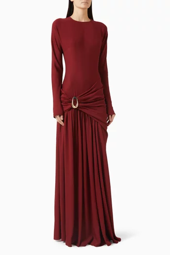 Stone-pin Draped Dress