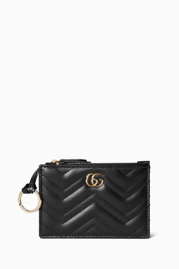 حافظة مفاتيح مارمونت بسحّاب وشعار حرفي GG جلد