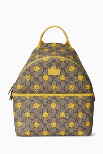 حقيبة ظهر بنقشة شعار حرفي GG