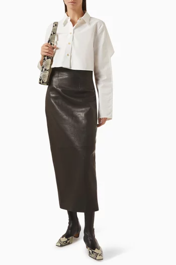 بلوزة فريتز قصيرة قطن بوبلين عضوي