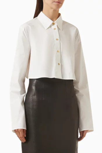 بلوزة فريتز قصيرة قطن بوبلين عضوي