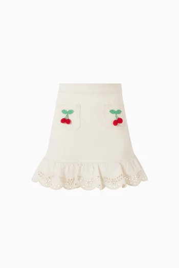 تنورة بنقشة كرز دينم 