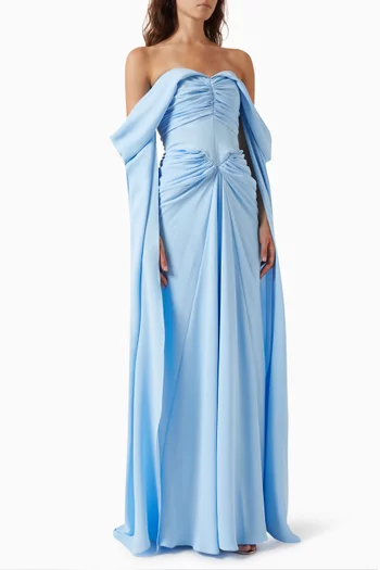 sachin and babi light blue dress Ninette Off The Shoulder Chiffon Maxi Dress main image 0
