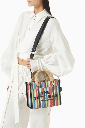 حقيبة يد ذا سترايب صغيرة قماش شبكي