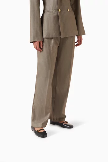 حذاء باليرينا بكعب مسطح جلد