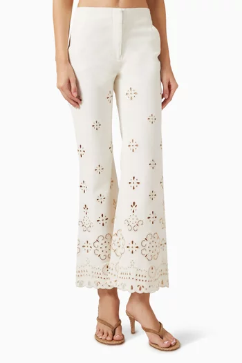 Komi Broderie Anglaise Pants in Cotton Blend