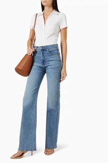 بنطال جينز كروسبي بخصر مرتفع وساقين واسعتين دينم