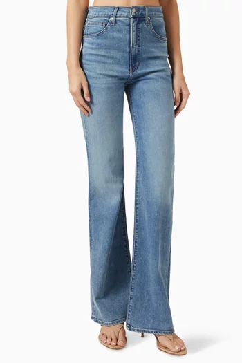 بنطال جينز كروسبي بخصر مرتفع وساقين واسعتين دينم