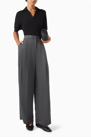 Wide-leg Pants in Lyocell Blend