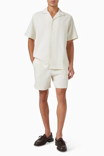 Drawstring Structured Shorts in Knit