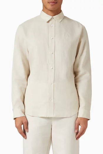 KL Embroidered Shirt in Linen
