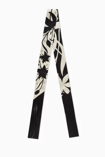 Unused Bouquet Final Leather Fringed Twilly Scarf