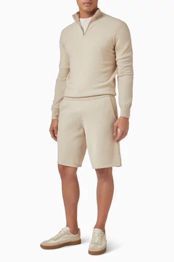 Drawstring Bermuda Shorts in Knit