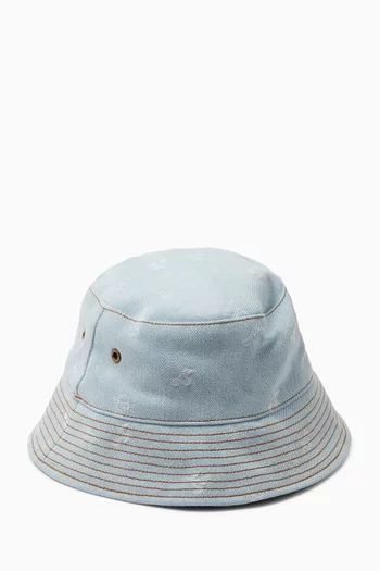 Cherry Bucket Hat in Denim