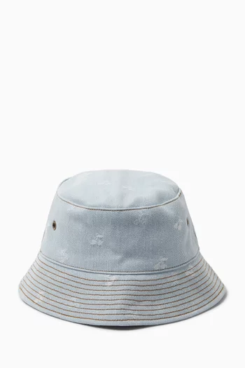 Cherry Bucket Hat in Denim