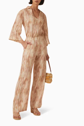 بنطال شورلاين واسع الساقين