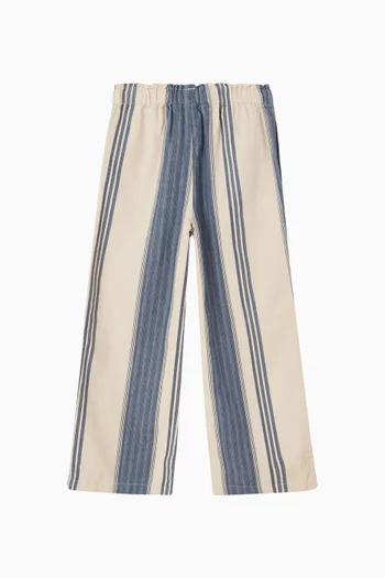 بنطال مخطط بقصة ساق واسعة