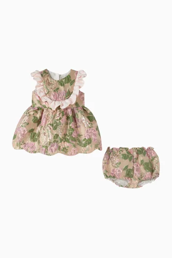 Scalloped Ruffle Bodice Dress & Bloomers
