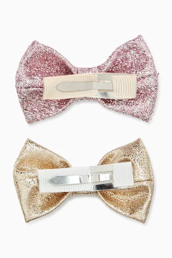 طقم مشابك شعر بتصميم عقدة