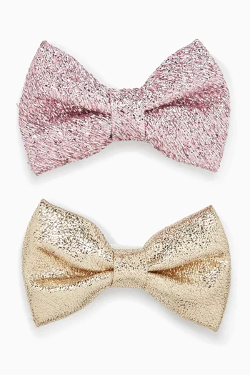 طقم مشابك شعر بتصميم عقدة