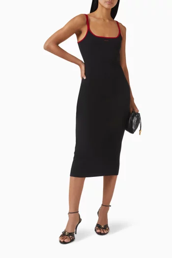 Logo Midi Dress in Cotton Blend