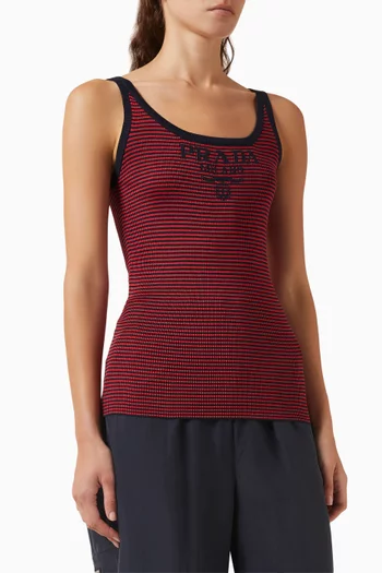 Logo Tank Top in Silk