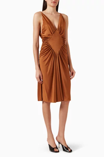Gathered Dress in Viscose Jersey