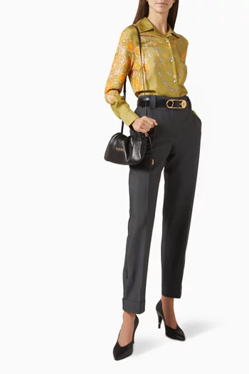 Pleated Pants in Wool-mohair