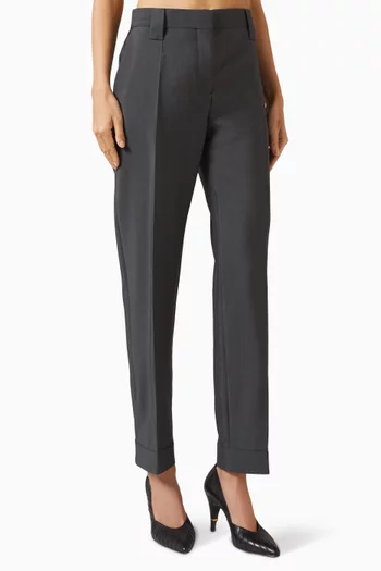 Pleated Pants in Wool-mohair