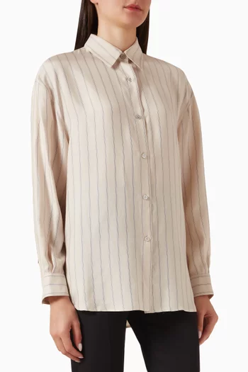Striped Shirt in Silk Twill