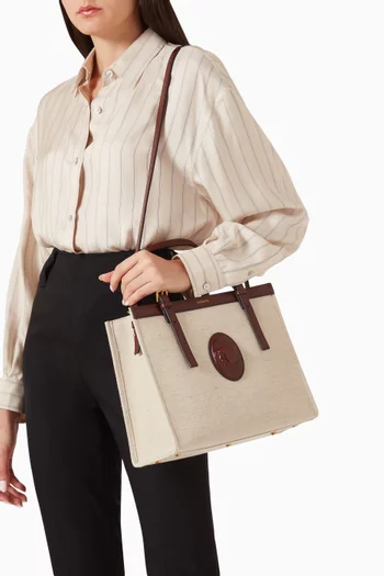 Rivière Tote Bag in Canvas & Leather
