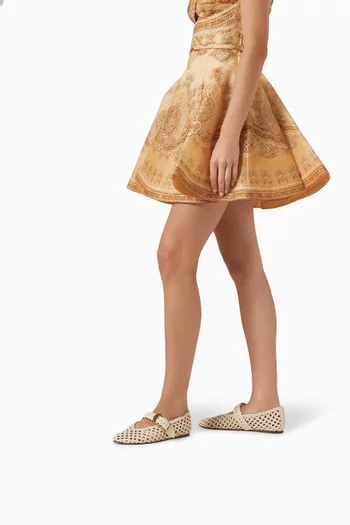 حذاء باليرينا هيلكس بكعب مسطح جلد عجل