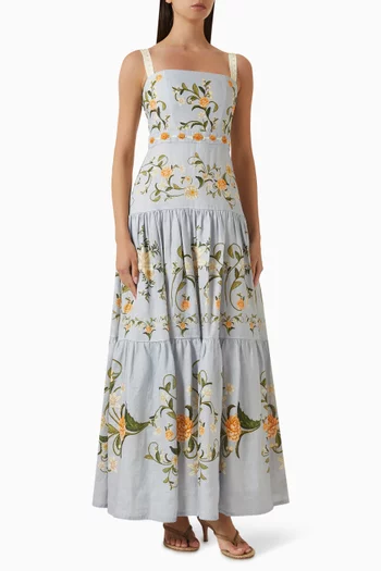 chinese dress ladies Lima Spaghetti Strap Tiered Maxi Dress in Orquidea main image 1