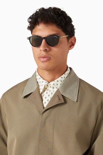 Oval Foldable Sunglasses in Acetate