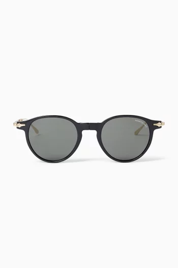 Oval Foldable Sunglasses in Acetate