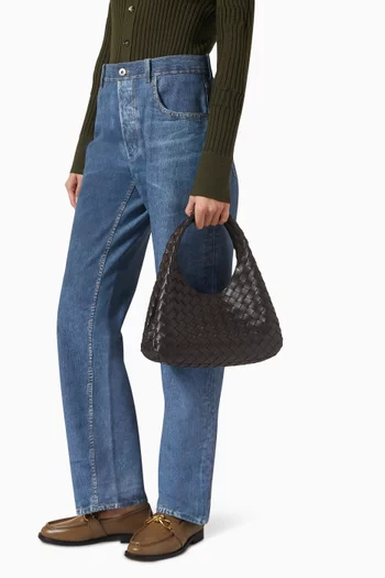 Small Campana Shoulder Bag in Intrecciato Leather