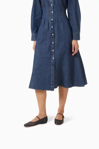 حذاء باليرينا إيلي بكعب مسطح خوص صناعي