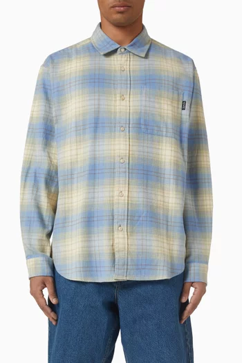 قميص بنقشة مربعات قطن فلانيل