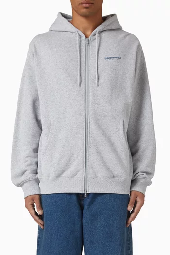 INTL. Logo Zip Up Hoodie in Cotton