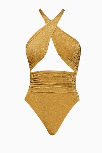 لباس سباحة كوينسي قطعة واحدة بحمالات حول الرقبة