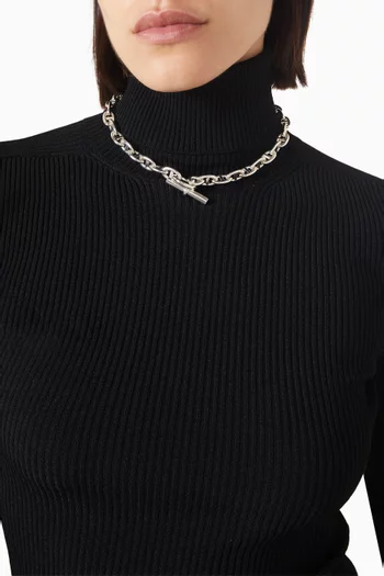 قلادة بتصميم سلسلة مرساة بحجم كبير غير مستعملة