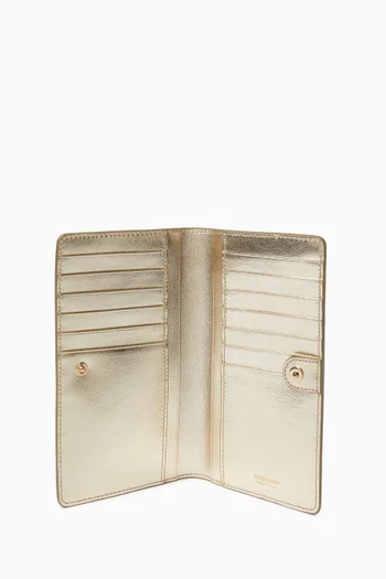 محفظة كونتيننتال بشعار جانشيني جلد لامع