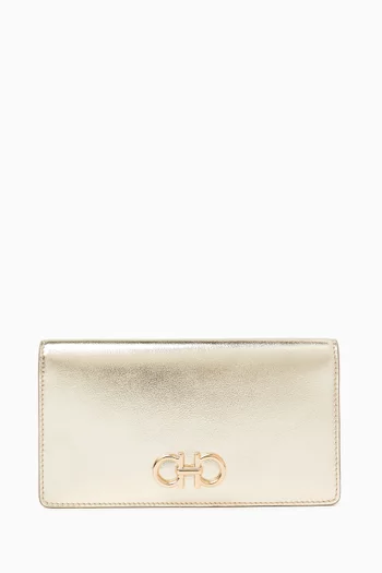 محفظة كونتيننتال بشعار جانشيني جلد لامع